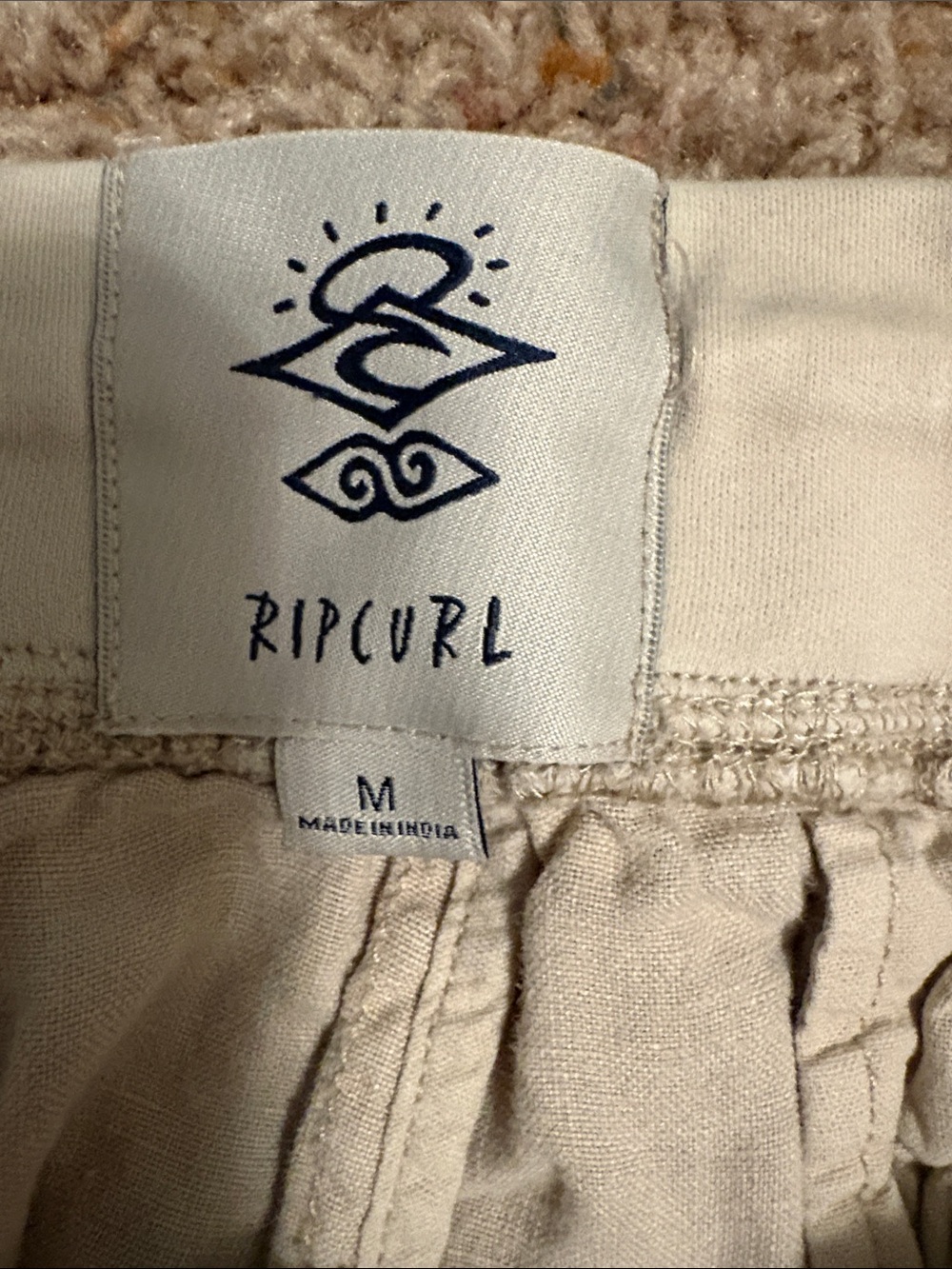 Rip Curl Straight Leg Drawstring Pants - Light Cream - Picture 2 of 5